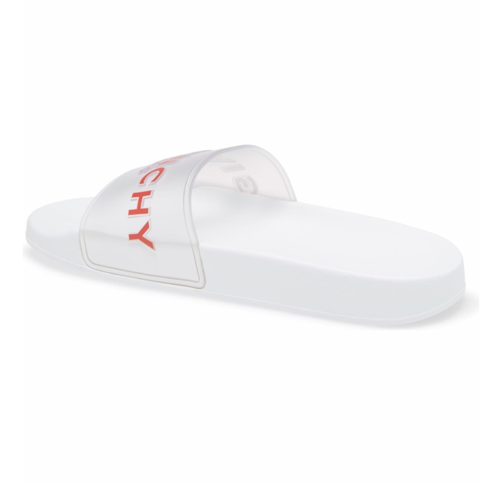 Givenchy Logo Slide Transparent/Red Sandal 40 / 10 - Picture 2 of 6